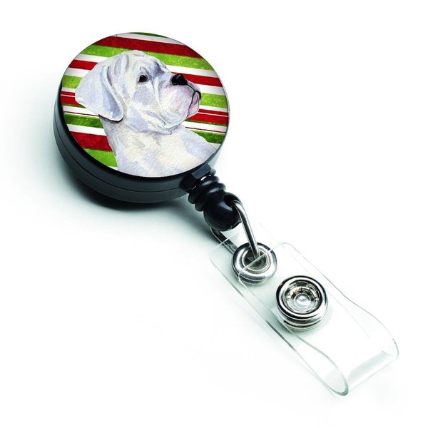 Carolines Treasures Boxer Candy Cane Holiday Christmas Retractable Badge Reel SS4578BR